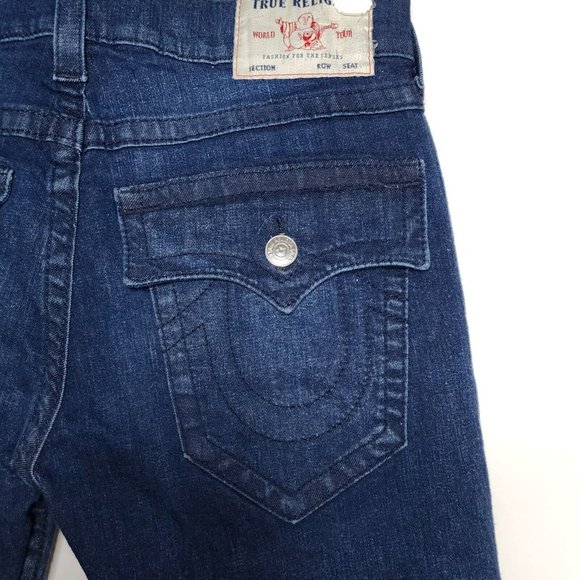 True Religion Ricky Relaxed Straight Jeans Flap Button Stretch Denim Men's 33x31 - Picture 7 of 9